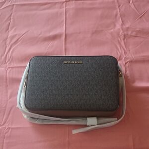 Michael Kors Charcoal and White Crossbody Bag